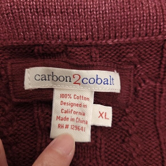 BUNDLE (2) Carbon 2 Cobalt Mens Cable Kint Full Zip Long Sleeve Sweater Size XL - Picture 6 of 7